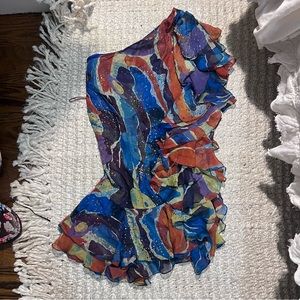 Catherine Malandrino Chiffon Vibrant Mini Dress